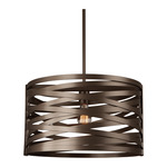 Tempest Drum Pendant - Flat Bronze / No Glass