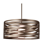 Tempest Drum Pendant - Flat Bronze / Frosted Glass