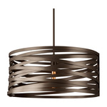 Tempest Drum Pendant - Flat Bronze / No Glass