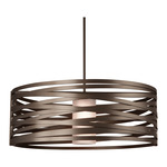 Tempest Drum Pendant - Flat Bronze / Frosted Glass