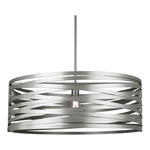 Tempest Drum Pendant - Metallic Beige Silver / No Glass