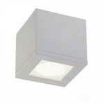 Rubix 5 Ceiling Flush Mount - White / Etched Glass