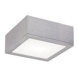 Rubix 10 Ceiling Flush Mount - Brushed Aluminum / Etched Glass