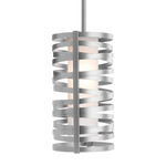 Tempest Small Pendant - Metallic Beige Silver / Frosted Glass