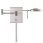 Georges LED Round Head Reading Room Swing Arm Wall Sconce - Brushed Nickel