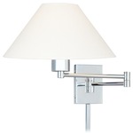 Boring Swing Arm Lamp - Chrome / Oyster Fabric / Glass Diffuser