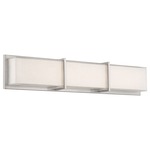 Bahn Bathroom Vanity Light - Brushed Nickel / White Ceramic Screened Mitered 