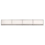 Bahn Bathroom Vanity Light - Brushed Nickel / White Ceramic Screened Mitered 