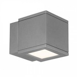 Rubix 2504 Outdoor Wall Sconce - Brushed Aluminum / Etched Glass