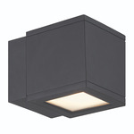 Rubix 2504 Up or Down Outdoor Wall Sconce - Black / Etched Glass