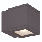 Rubix 2504 Up or Down Outdoor Wall Sconce - Bronze / Etched Glass
