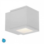 Rubix 2505 Up/Down Outdoor Wall Sconce - White / Etched Glass