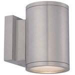 Tube Up and Down Outdoor Wall Light - Brushed Aluminum / Etched Glass