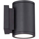 Tube Up and Down Outdoor Wall Light - Black / Etched Glass