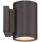 Tube Up and Down Outdoor Wall Light - Bronze / Etched Glass