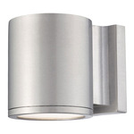 Tube Outdoor Wall Sconce - Brushed Aluminum / Etched Glass