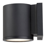 Tube Outdoor Up or Down Wall Sconce - Black / Etched Glass