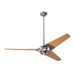 Torsion Ceiling Fan - Bright Nickel / Maple