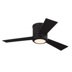 Clarity Hugger Ceiling Fan With Light - Oil Rubbed Bronze / Matte White