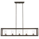 Smyth Linear Pendant - Gunmetal Bronze / Clear