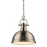 Duncan Chain Pendant with Diffuser - Aged Brass / Aged Brass / Frosted