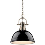 Duncan Chain Pendant with Diffuser - Aged Brass / Black / Frosted
