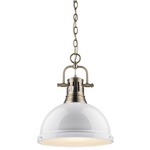 Duncan Chain Pendant with Diffuser - Aged Brass / White / Frosted