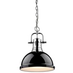 Duncan Chain Pendant with Diffuser - Chrome / Black / Frosted