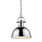 Duncan Chain Pendant with Diffuser - Chrome / Chrome / Frosted