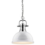 Duncan Chain Pendant with Diffuser - Chrome / White / Frosted