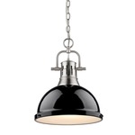 Duncan Chain Pendant with Diffuser - Pewter / Black / Frosted