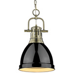 Duncan Chain Pendant - Aged Brass / Black / Black