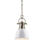 Duncan Chain Pendant - Aged Brass / White