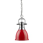 Duncan Chain Pendant - Chrome / Red