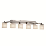 Archway Oval Six Light Bath Bar - Brushed Nickel / Opal