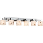 Aero Three Light Oval Bath Bar - Polished Chrome / Faux Alabaster