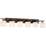 Aero Three Light Oval Bath Bar - Dark Bronze / Opal