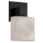 Aero One Light Oval Wall Sconce - Matte Black / Alabaster Rocks