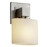 Fusion Aero Oval Wall Sconce - Brushed Nickel / Opal