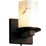 Dakota 8771 Flat Rim Wall Sconce - Dark Bronze / Faux Alabaster