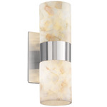 Dakota Up/Down Light Flat Rim Wall Sconce - Brushed Nickel / Alabaster Rocks