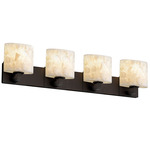 Modular Oval Light Bath Bar - Dark Bronze / Alabaster Rocks