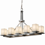 Montana Square Flat Rim Linear Suspension - Brushed Nickel / Clouds Resin