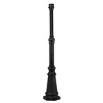 3IN Fitter Outdoor Post w/Cast Aluminum Base - 6.5Ft - Black