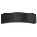 Aros Ceiling Flush Light - Nickel / Black Cotton