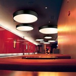 Aros Ceiling Flush Light - Nickel / Taupe Linen