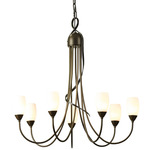 Flora Tall Chandelier - Bronze / Opal