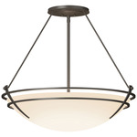 Presidio Tryne Semi Flush Ceiling Light - Dark Smoke / Opal