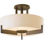 Axis Semi Flush Ceiling Light - Dark Smoke / Opal