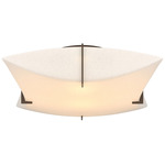 Bento Ceiling Light Fixture - Bronze / Spun Frost